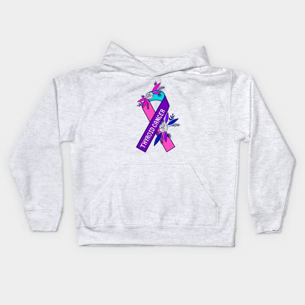 Thyroid Cancer Kids Hoodie by Sloth Station